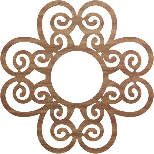 Ekena Millwork Cohen Wood Fretwork Pierced Ceiling Medallion, Walnut, 40"OD x 13 5/8"ID x 3/8"T CMWP40X40X0375COWA - main
